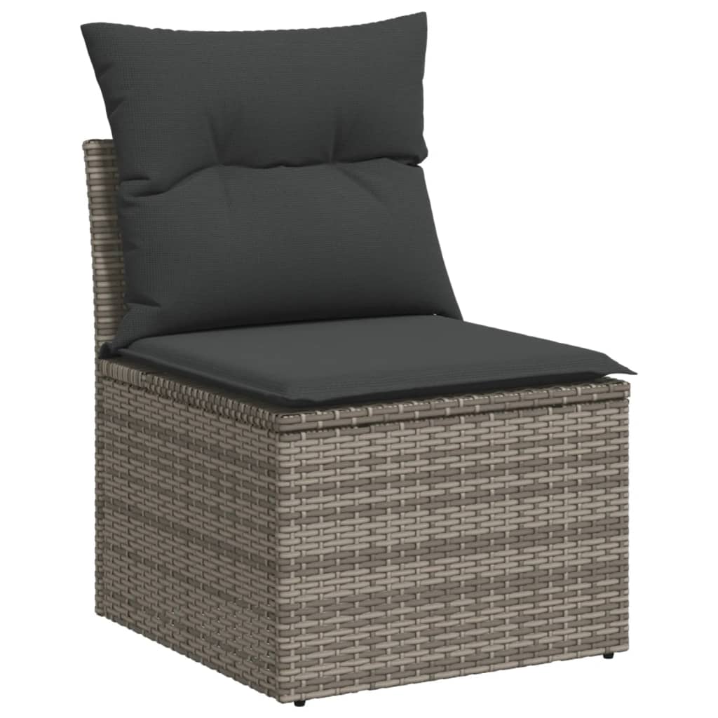 Set Divano da Giardino 6 pz con Cuscini Grigio in Polyrattan - homemem39