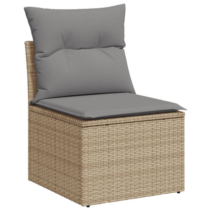 Set Divani da Giardino 11 pz con Cuscini Beige in Polyrattan - homemem39