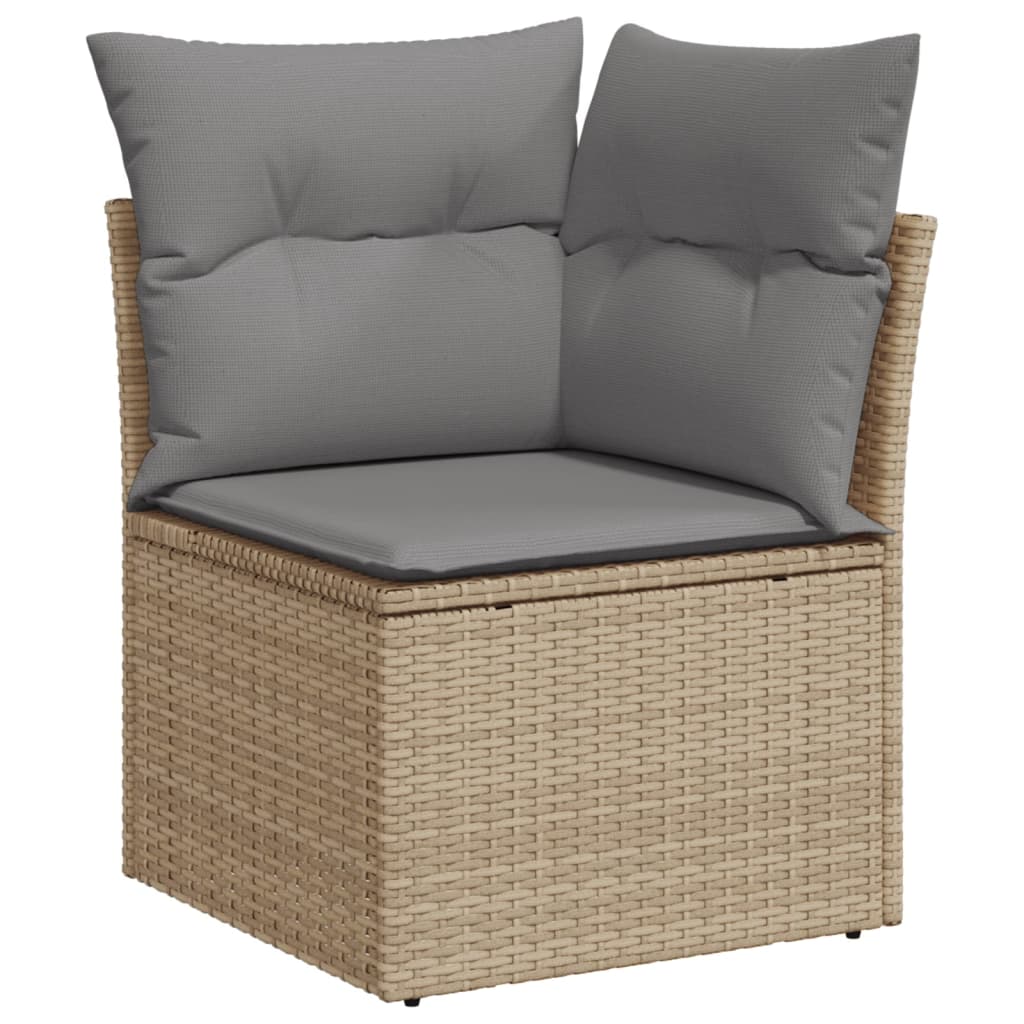 Set Divani da Giardino 11 pz con Cuscini Beige in Polyrattan - homemem39