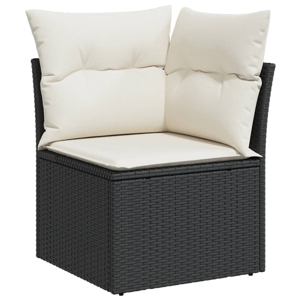 Set Divani da Giardino 12 pz con Cuscini Nero in Polyrattan - homemem39