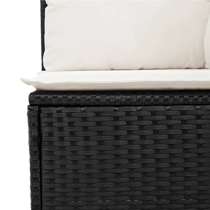 Set Divani da Giardino 9 pz con Cuscini Nero in Polyrattan - homemem39