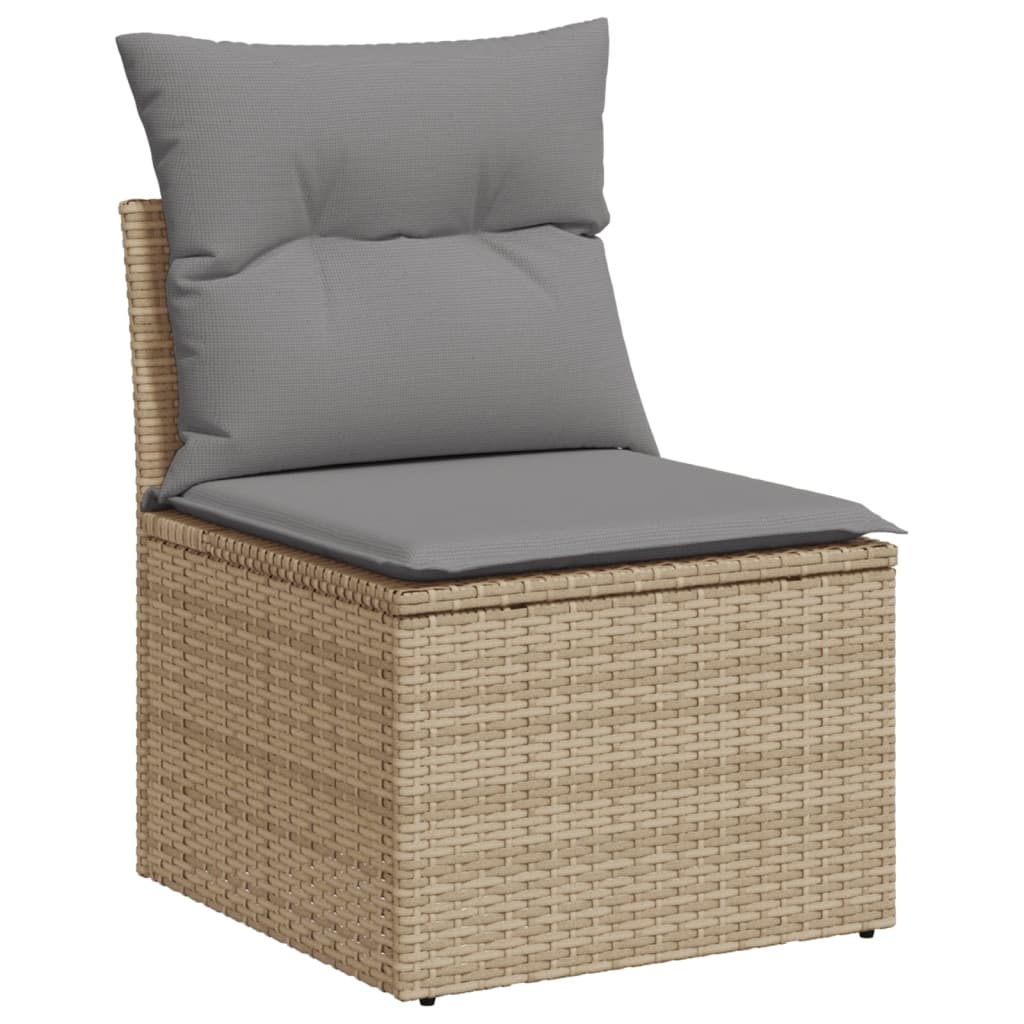 Set Divano da Giardino 9 pz con Cuscini Beige in Polyrattan - homemem39