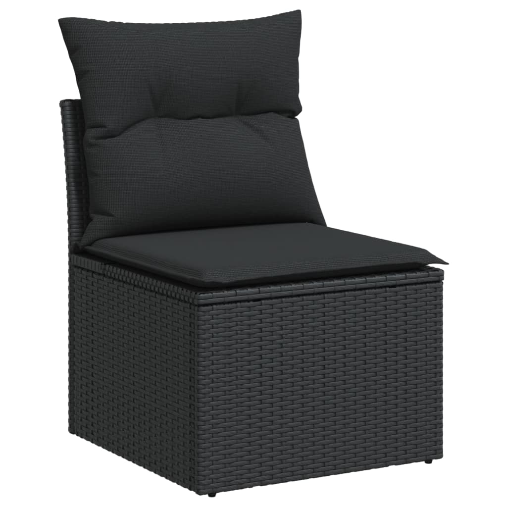 Set Divani da Giardino con Cuscini 7pz Nero Polyrattan - homemem39