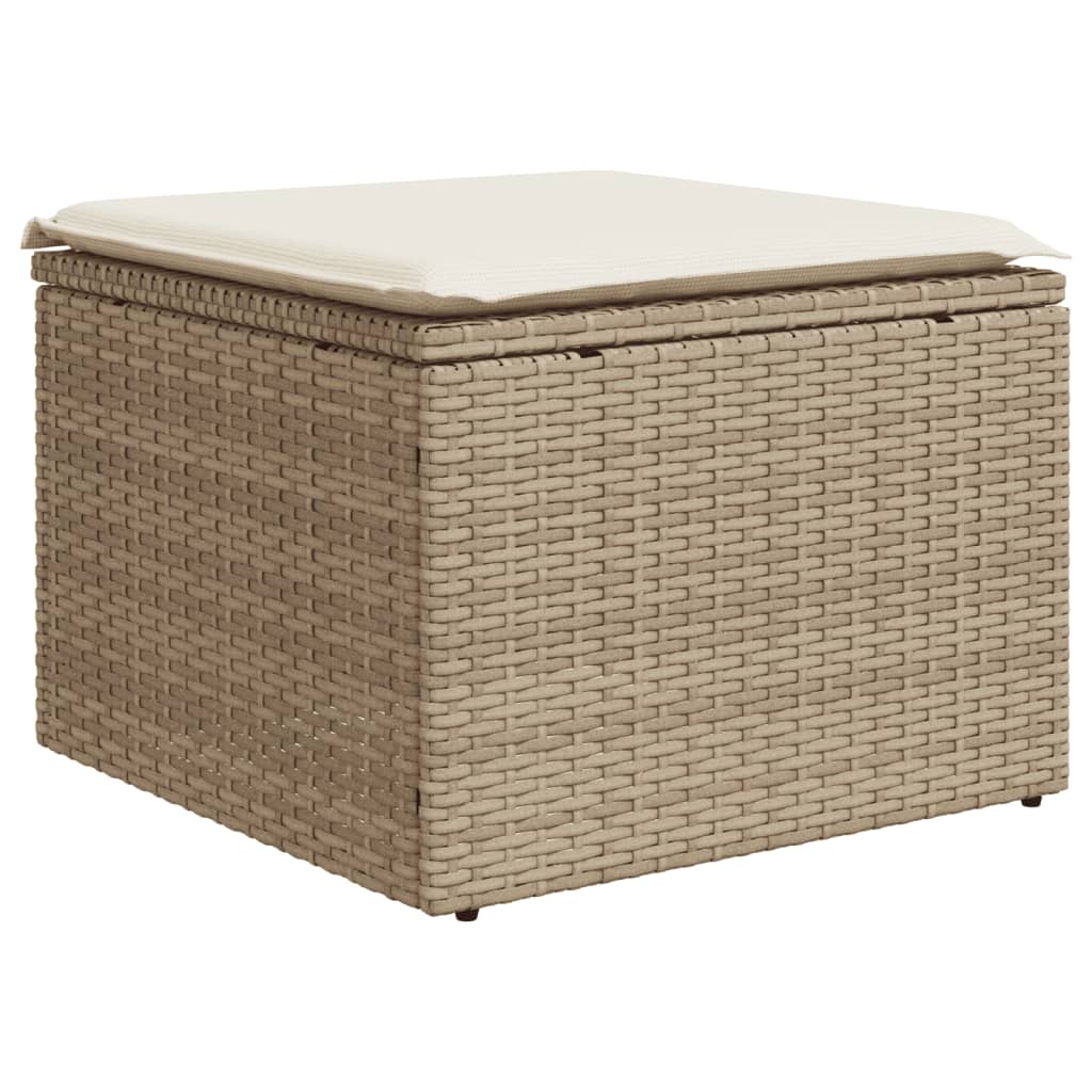 Set Divano da Giardino 9 pz con Cuscini Beige in Polyrattan - homemem39