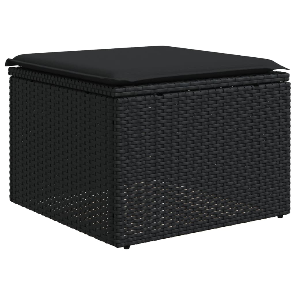 Set Divani da Giardino 10pz con Cuscini in Polyrattan Nero - homemem39