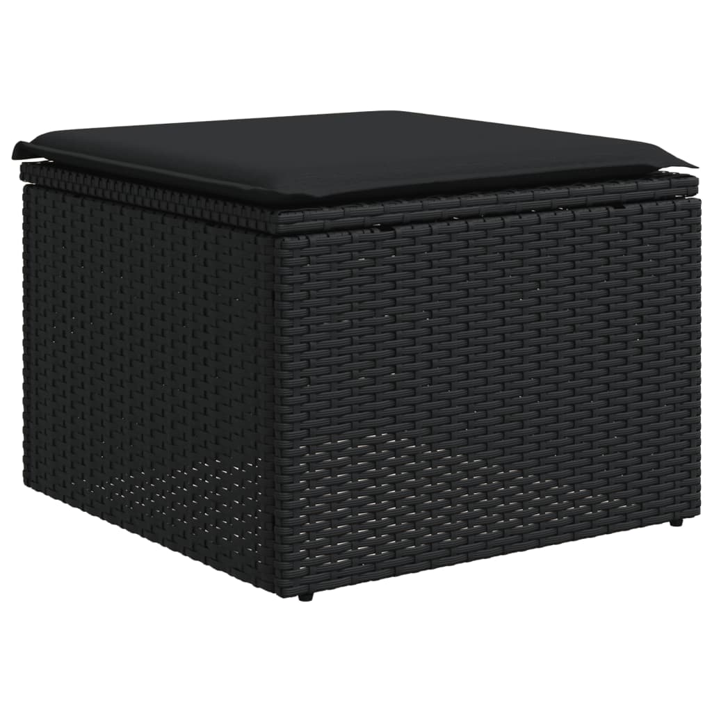 Set Divani da Giardino 11 pz con Cuscini in Polyrattan Nero - homemem39