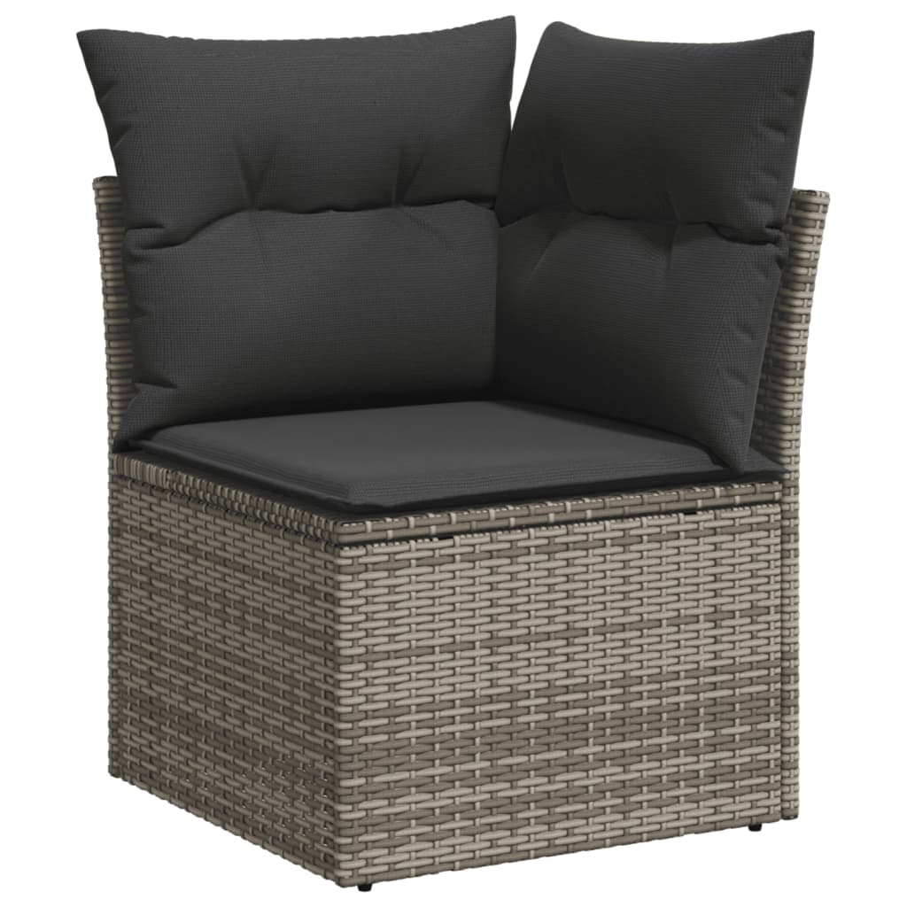 Set Divani da Giardino 11 pz con Cuscini in Polyrattan Nero - homemem39