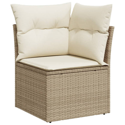 Set Divani da Giardino 11 pz con Cuscini Beige in Polyrattan - homemem39