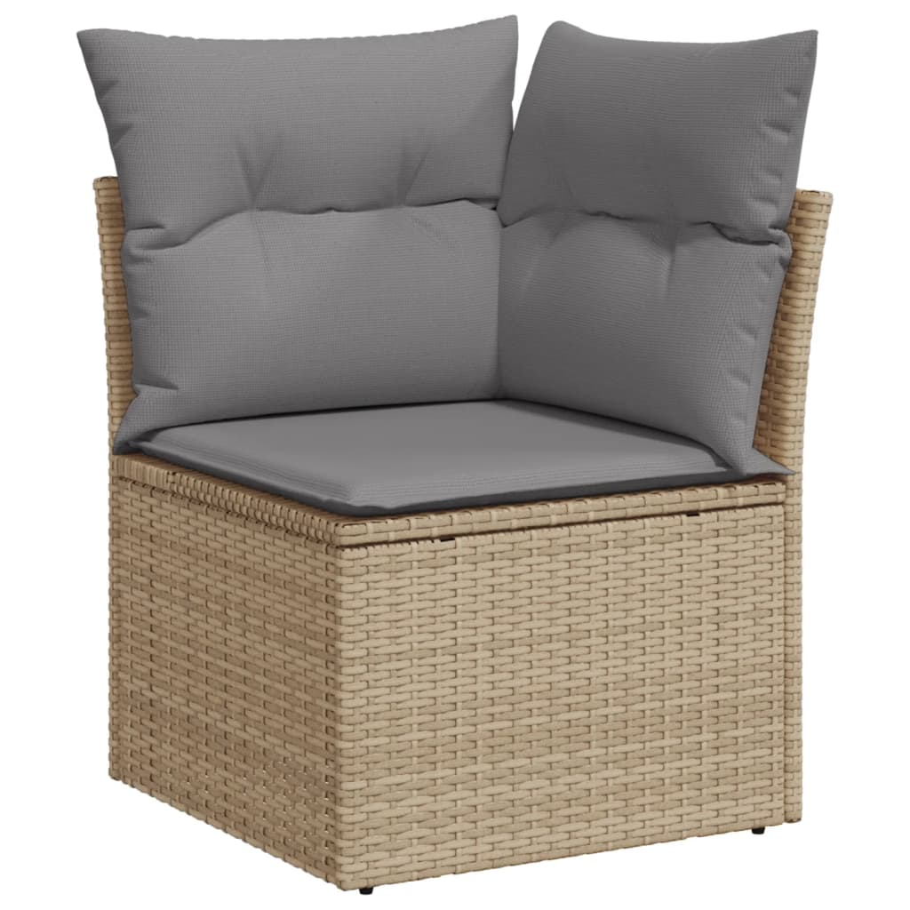 Set Divani da Giardino 11 pz con Cuscini Beige in Polyrattan - homemem39