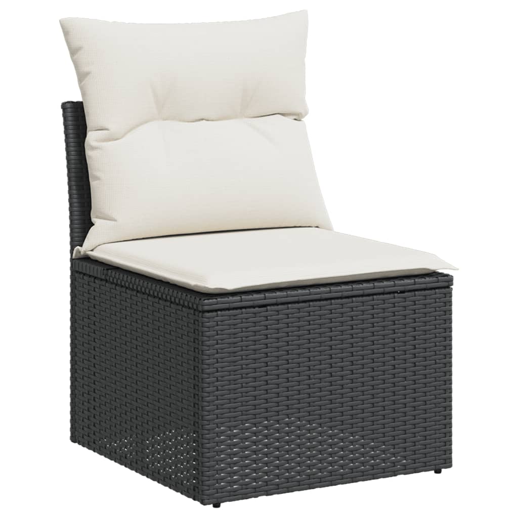 Set Divani da Giardino 10pz con Cuscini in Polyrattan Nero - homemem39