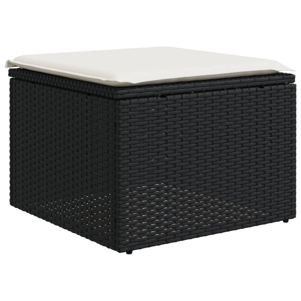 Set Divani da Giardino 10pz con Cuscini in Polyrattan Nero - homemem39