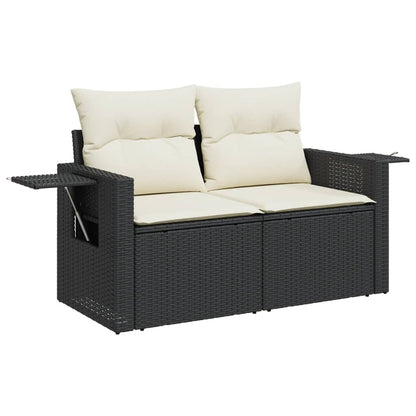 Set Divani da Giardino 12 pz con Cuscini Nero in Polyrattan - homemem39