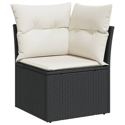 Set Divani da Giardino 14pz con Cuscini in Polyrattan Nero - homemem39