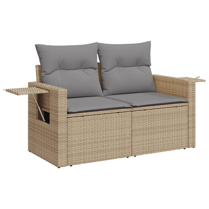 Set Divani da Giardino 14pz con Cuscini in Polyrattan Beige - homemem39