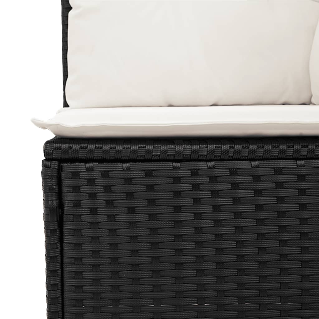 Set Divani da Giardino 13pz con Cuscini Nero in Polyrattan - homemem39