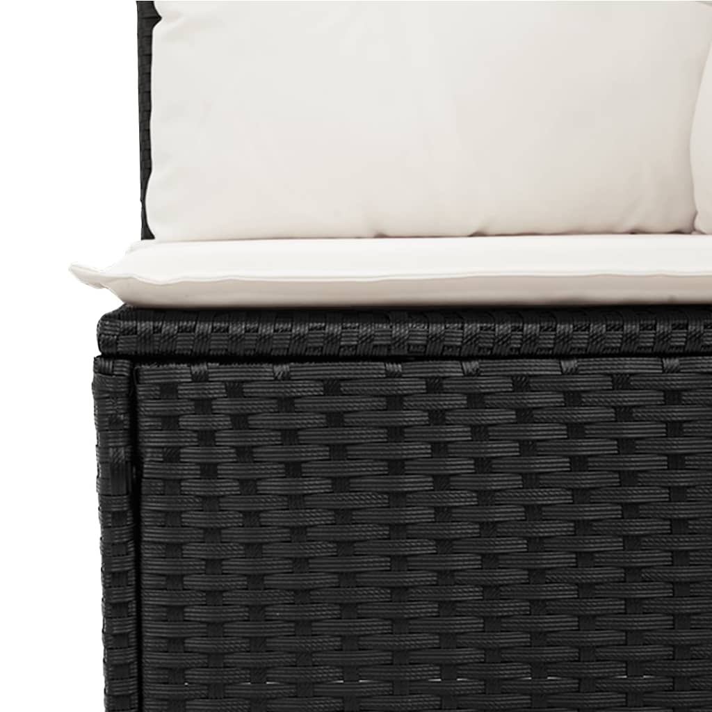 Set Divani da Giardino 14pz con Cuscini in Polyrattan Nero - homemem39