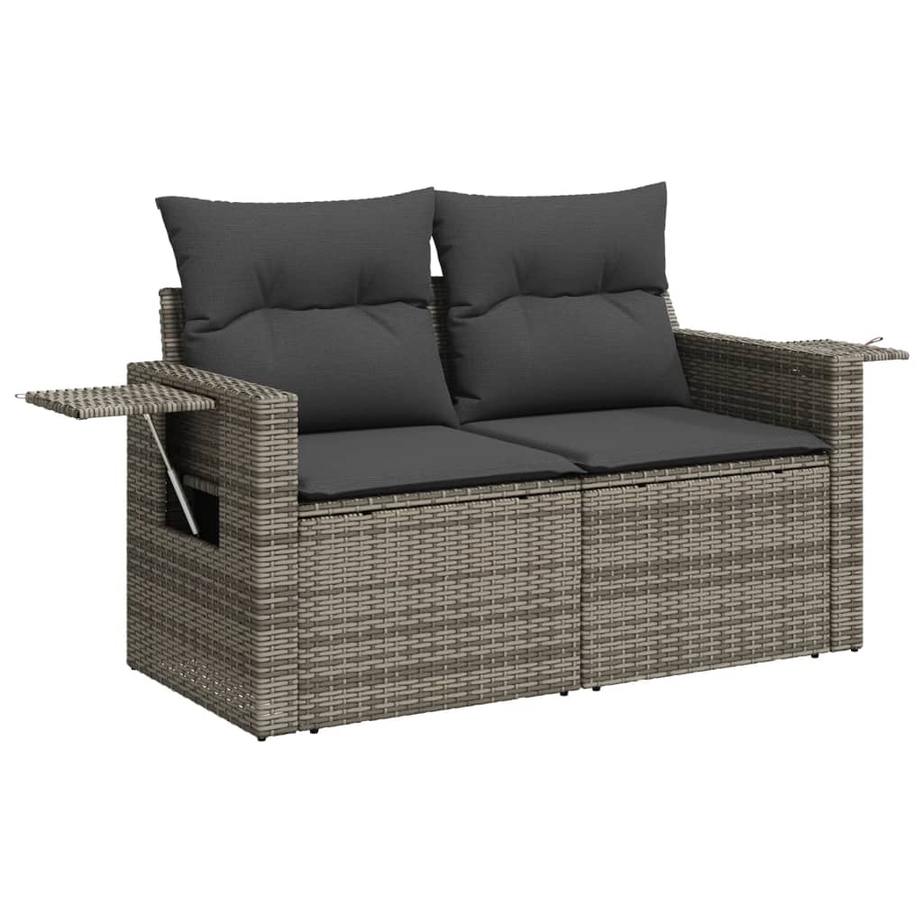 Set Divani da Giardino 12 pz con Cuscini Grigio in Polyrattan - homemem39