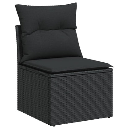 Set Divani da Giardino 12 pz con Cuscini Nero in Polyrattan - homemem39