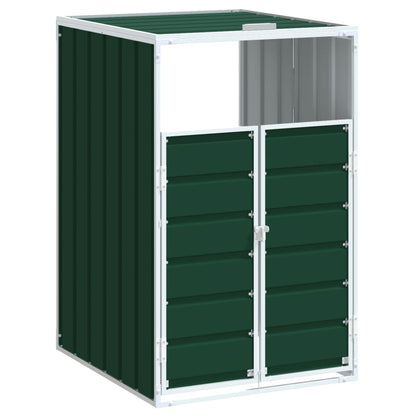 Copribidone con Ruote Bidone Singolo Verde 72x81x115cm Acciaio - homemem39