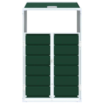 Copribidone con Ruote Bidone Singolo Verde 72x81x115cm Acciaio - homemem39