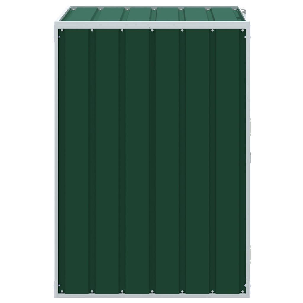 Copribidone con Ruote Bidone Singolo Verde 72x81x115cm Acciaio - homemem39