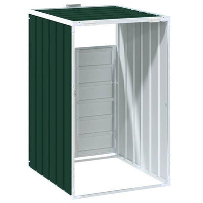 Copribidone con Ruote Bidone Singolo Verde 72x81x115cm Acciaio - homemem39