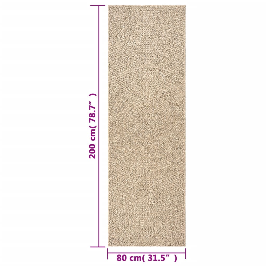 Tappeto ZIZUR 80x200 cm Aspetto Iuta per Interni ed Esterni - homemem39