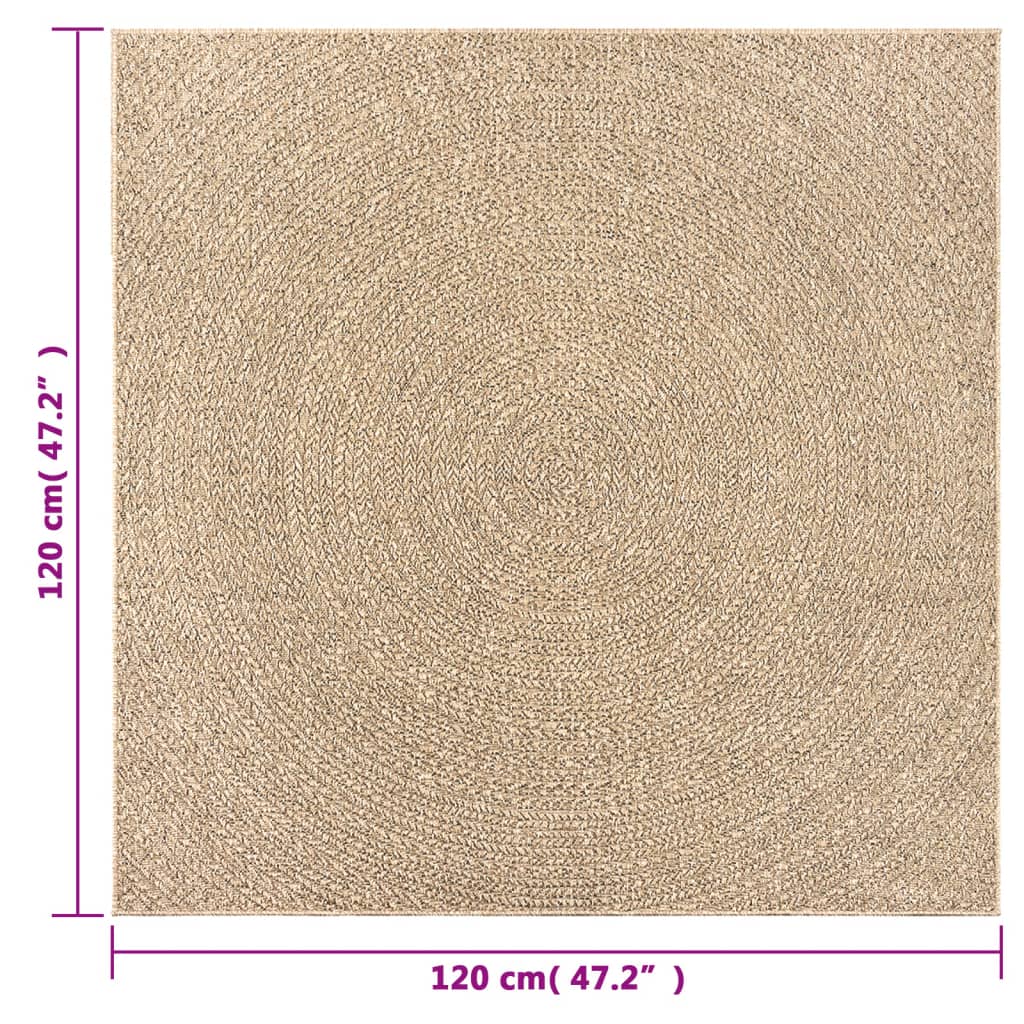 Tappeto ZIZUR 120x120 cm Aspetto Iuta per Interni ed Esterni