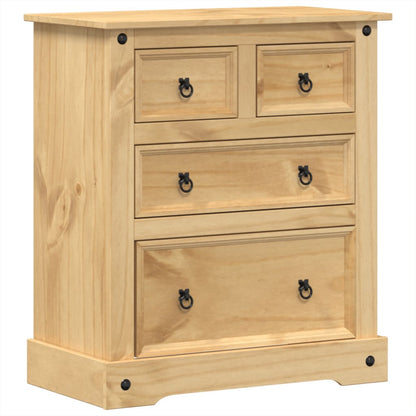 Cassettiera Corona 80x43x91 cm in Legno Massello di Pino - homemem39