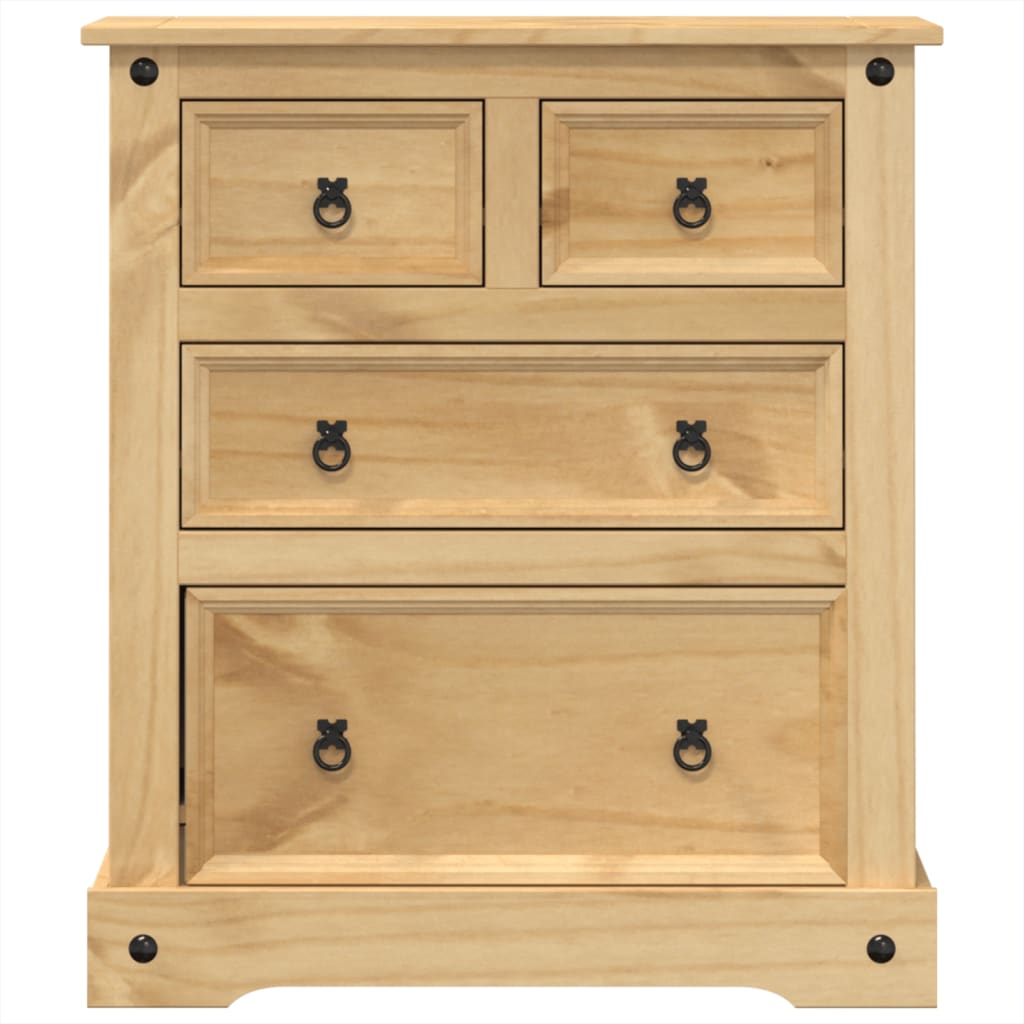 Cassettiera Corona 80x43x91 cm in Legno Massello di Pino - homemem39