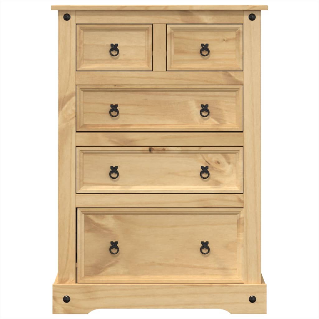 Cassettiera Corona 80x43x114 cm in Legno Massello di Pino - homemem39