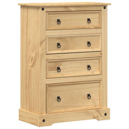 Cassettiera Corona 80x43x114 cm in Legno Massello di Pino - homemem39