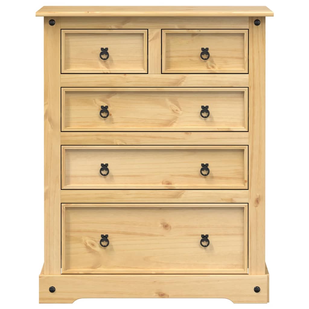 Cassettiera Corona 92x48x114 cm in Legno Massello di Pino - homemem39