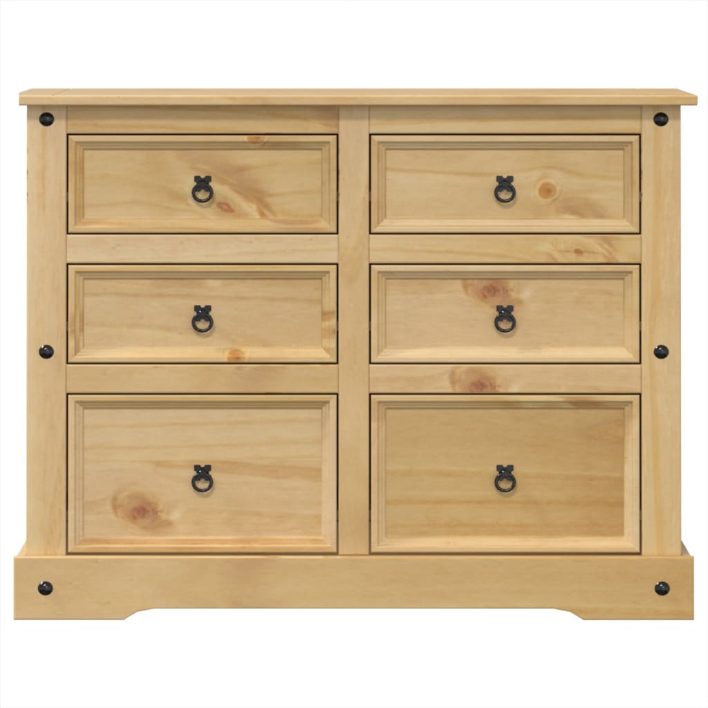 Cassettiera Corona 120x48x91 cm in Legno Massello di Pino - homemem39