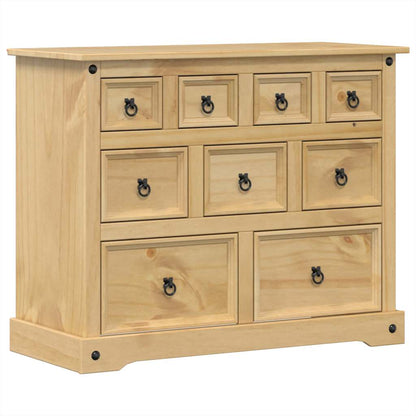 Cassettiera Corona 101x45x82 cm in Legno Massello di Pino - homemem39