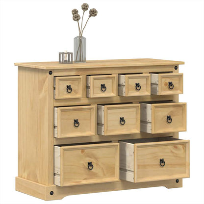 Cassettiera Corona 101x45x82 cm in Legno Massello di Pino - homemem39