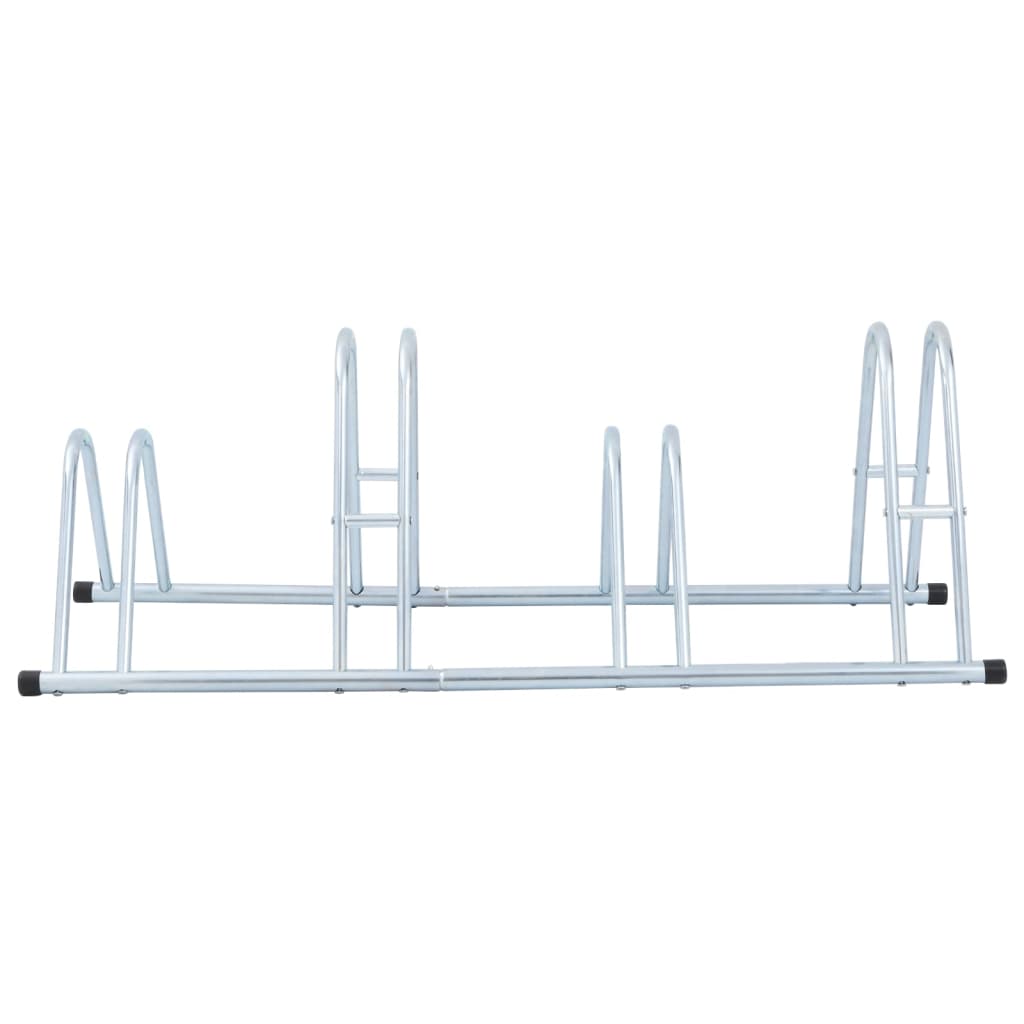 Supporto per 4 Bici da Pavimento Autoportante Acciaio Zincato - homemem39
