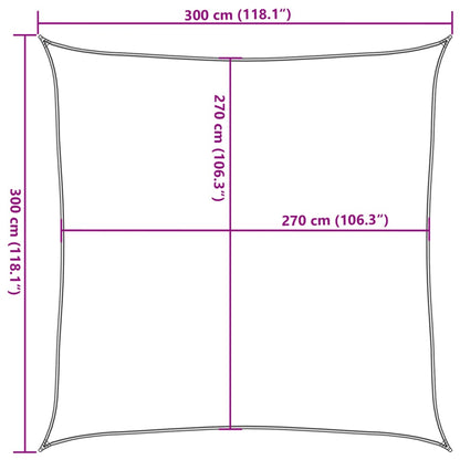 Vela Parasole 160 g/m² Quadrata Grigio Chiaro 3x3 m in HDPE - homemem39