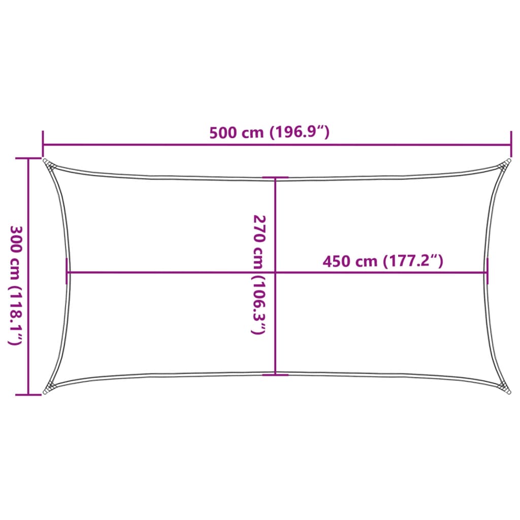 Vela Parasole 160 g/m² Rettangolare Grigio Chiaro 3x5 m in HDPE - homemem39