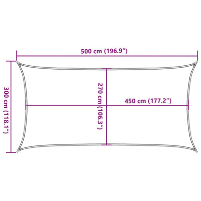 Vela Parasole 160 g/m² Rettangolare Grigio Chiaro 3x5 m in HDPE - homemem39