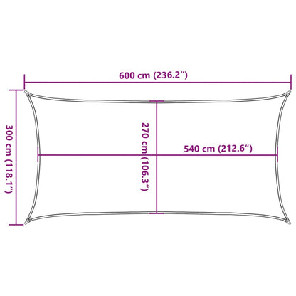 Vela Parasole 160 g/m² Rettangolare Grigio Chiaro 3x6 m in HDPE - homemem39