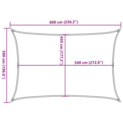 Vela Parasole 160 g/m² Rettangolare Grigio Chiaro 5x6 m in HDPE