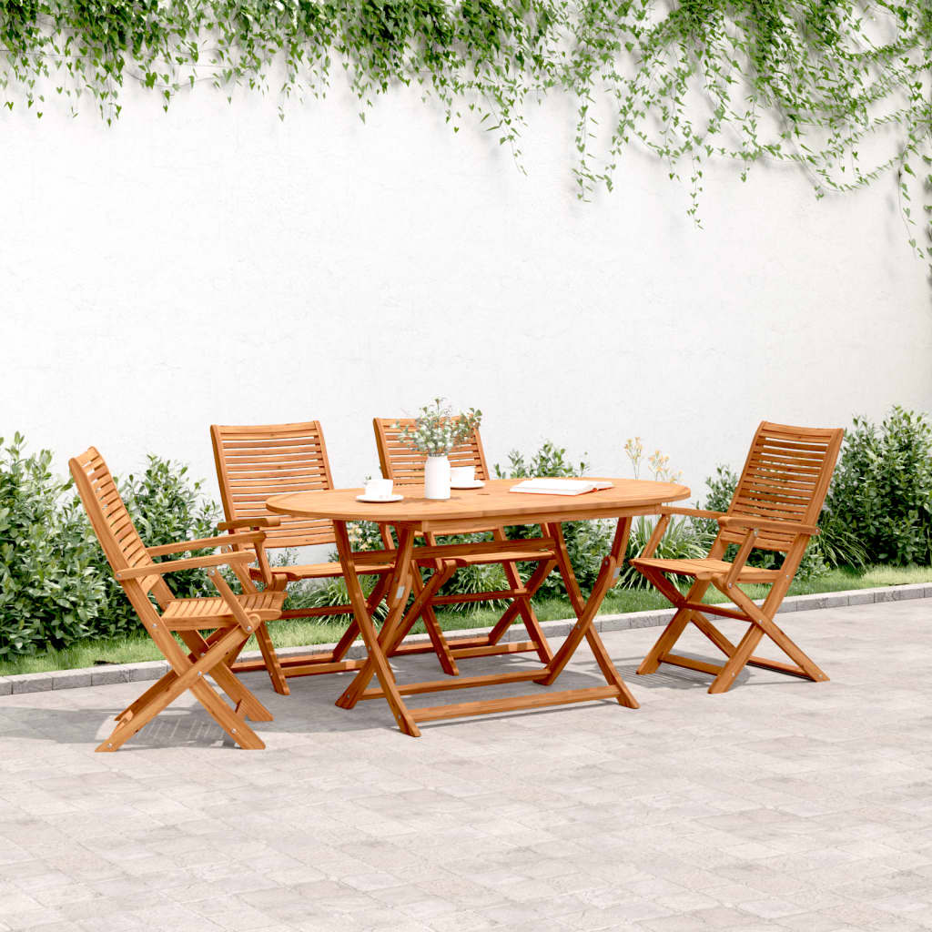 Sedie Giardino Pieghevoli 4 pz 57x66x95cm Legno Massello Acacia - homemem39