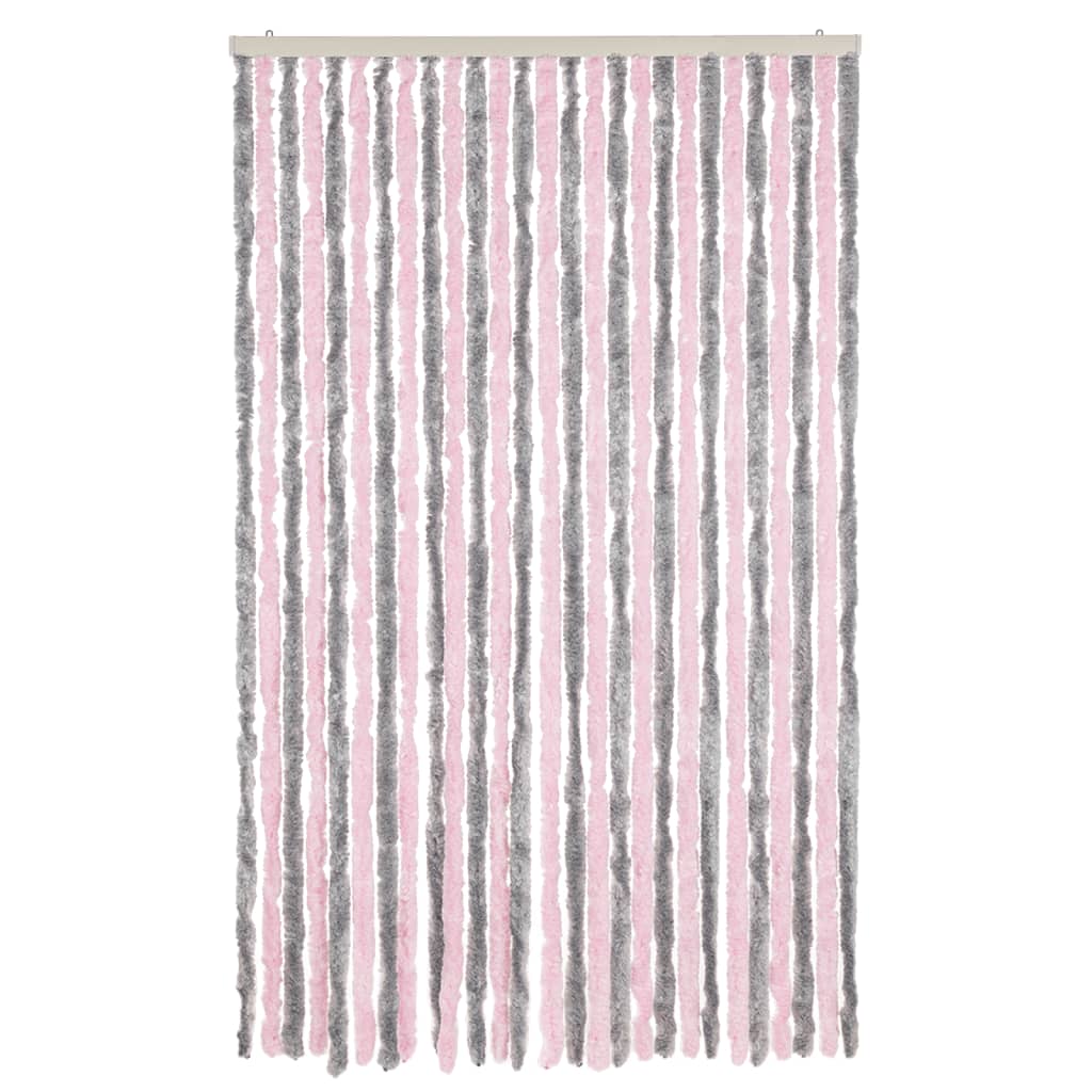 Tenda Antimosche Grigio Argento e Rosa 118x220 cm in Ciniglia - homemem39