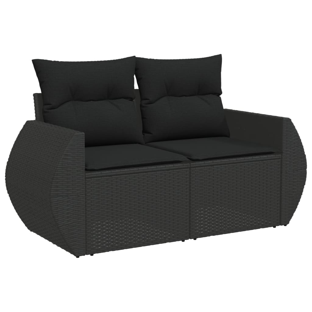 Set Divani da Giardino con Cuscini 7pz Nero Polyrattan - homemem39