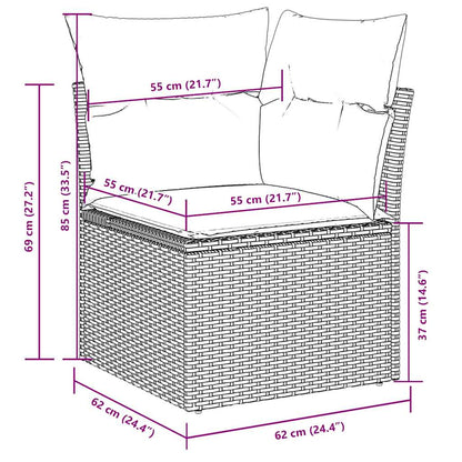 Set Divani da Giardino 7pz con Cuscini Grigio Chiaro Polyrattan - homemem39