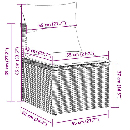 Set Divani da Giardino 7pz con Cuscini Grigio Chiaro Polyrattan - homemem39