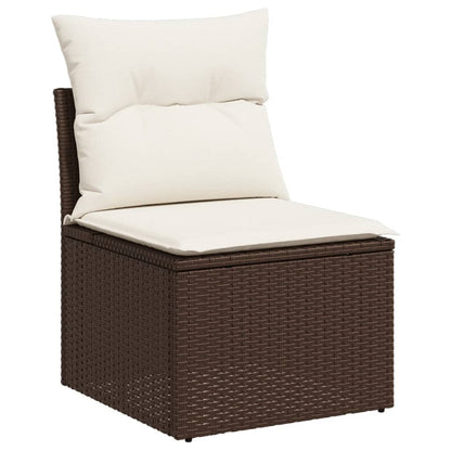 Set Divani da Giardino 7 pz con Cuscini Marrone in Polyrattan - homemem39