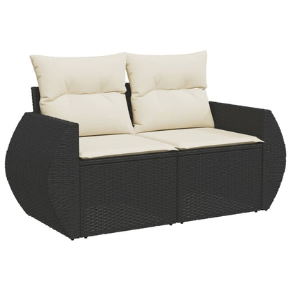 Set Divani da Giardino con Cuscini 8 pz Nero in Polyrattan - homemem39