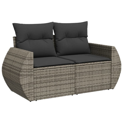 Set Divano da Giardino 6 pz con Cuscini Grigio in Polyrattan - homemem39